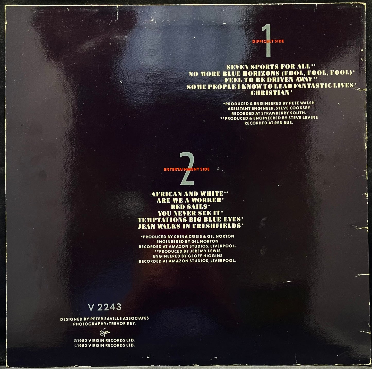China Crisis – Difficult Shapes & Passive Rhythms - Some People Think It's Fun To Entertain - USED Vinyl LP