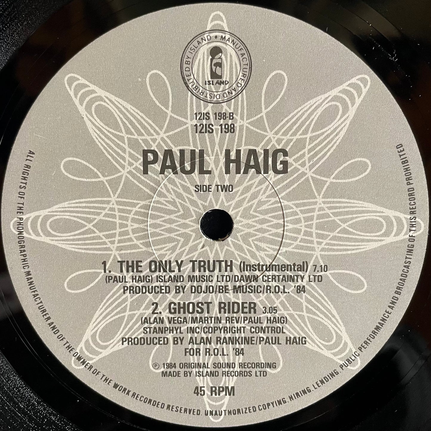 Paul Haig – The Only Truth - USED Vinyl 12" Single