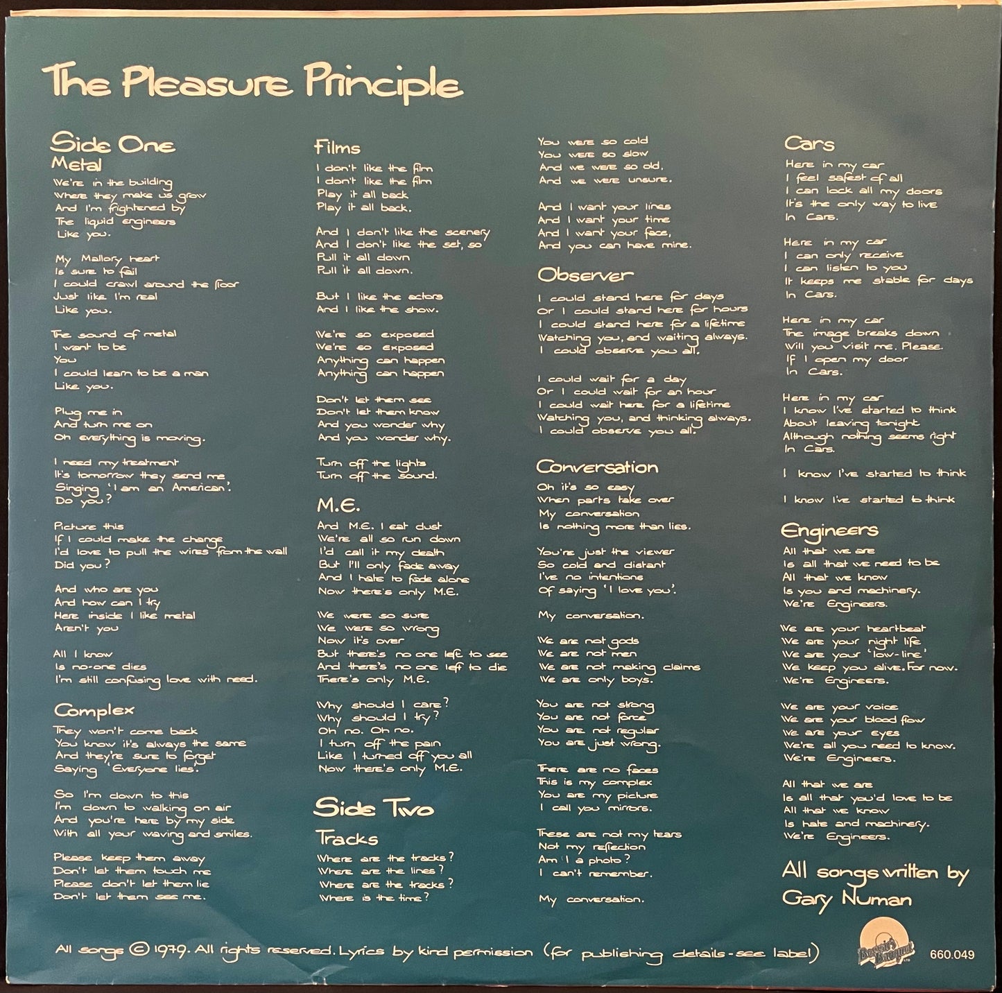 Gary Numan – The Pleasure Principle- USED Vinyl LP