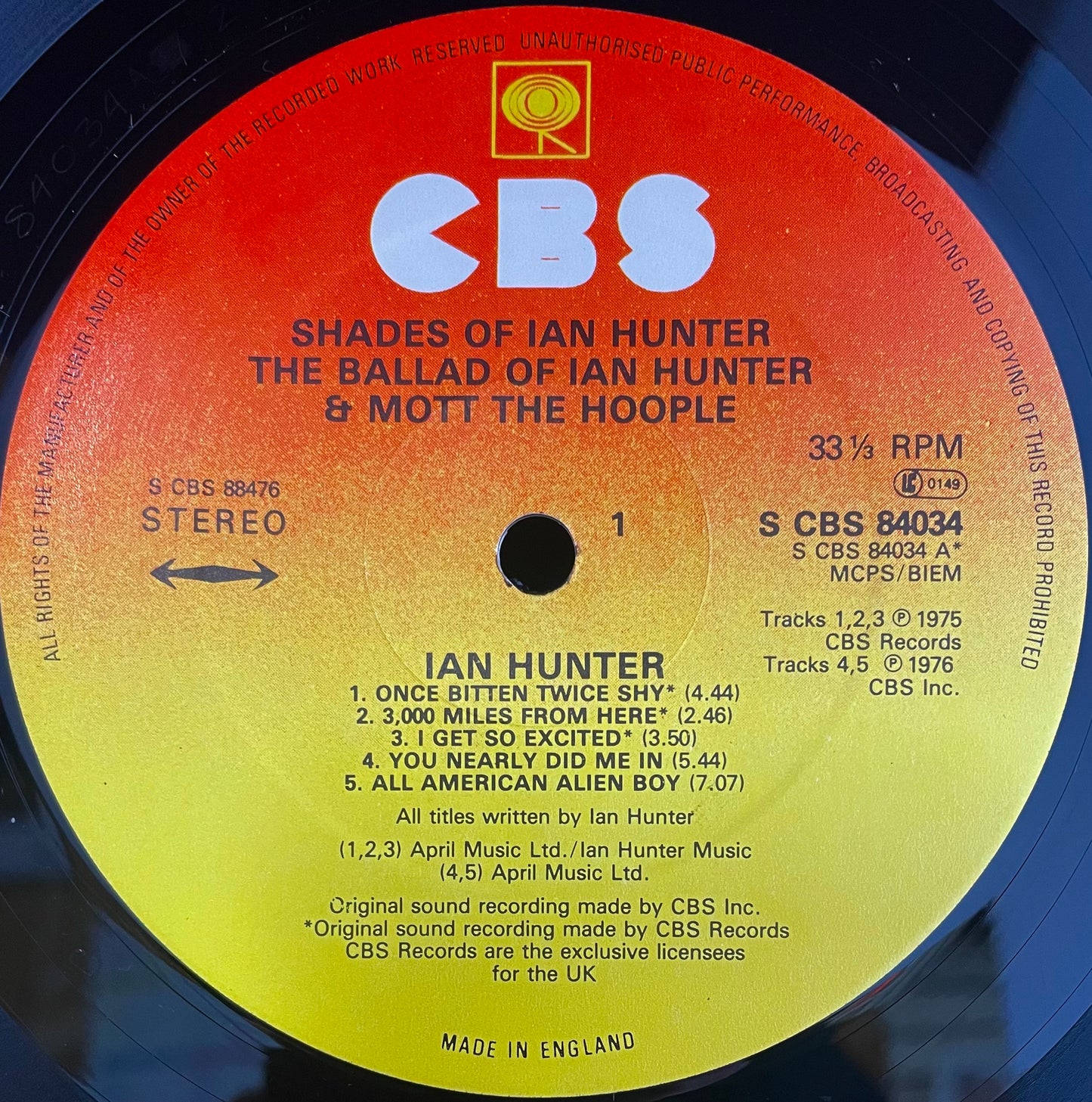 Ian Hunter – Shades Of Ian Hunter - The Ballad Of Ian Hunter & Mott The Hoople - USED Vinyl 2LP