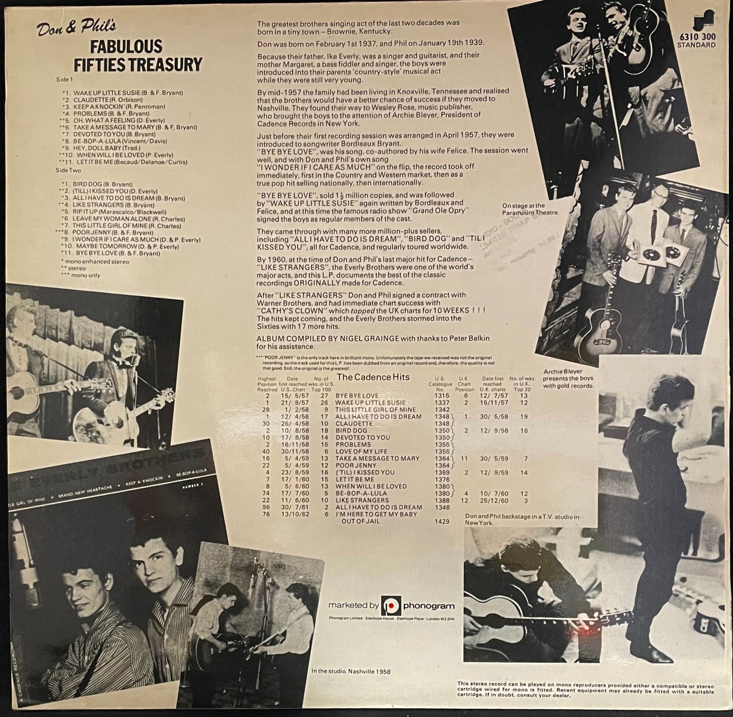 Everly Brothers – Don & Phil's Fabulous Fifties Treasury - USED Vinyl LP