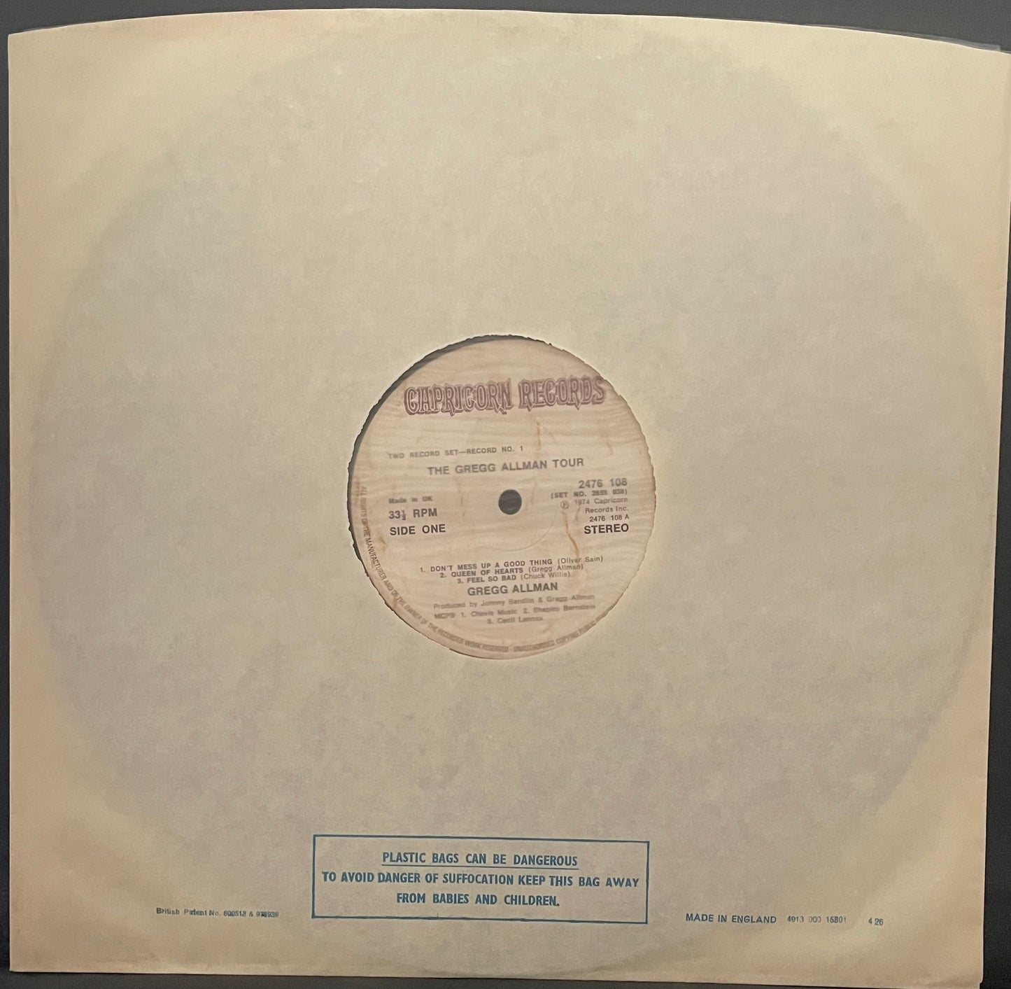 Gregg Allman With His Special Guests Cowboy / Boyer & Talton – The Gregg Allman Tour - USED Vinyl 2LP
