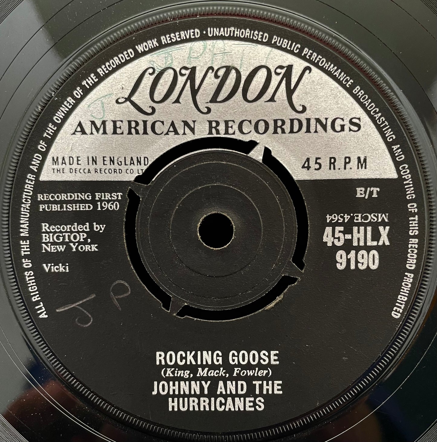 Johnny And The Hurricanes – Rocking Goose – USED Vinyl 7" Single