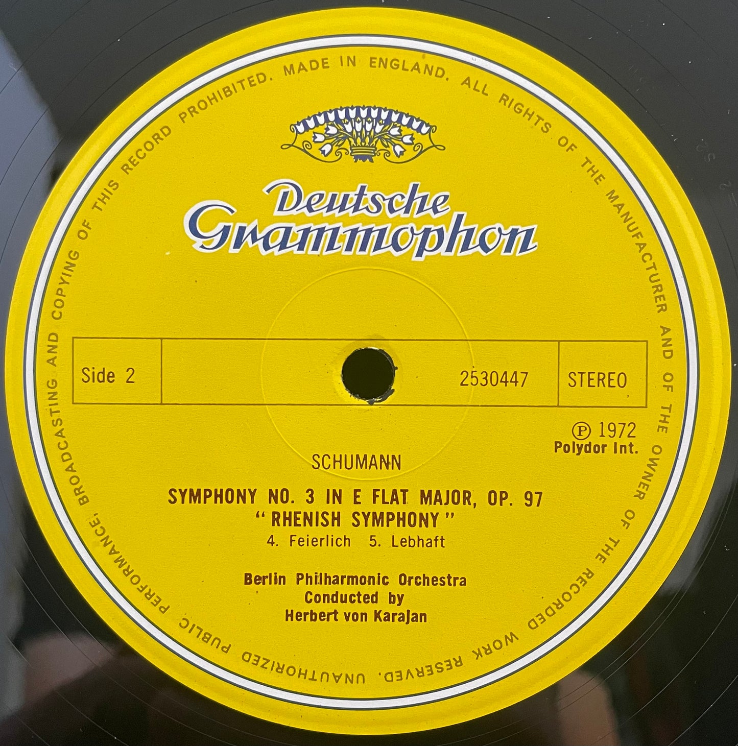 Robert Schumann – Symphonie Nr.3 „Rheinische“ = "Rhenish" – USED Vinyl LP