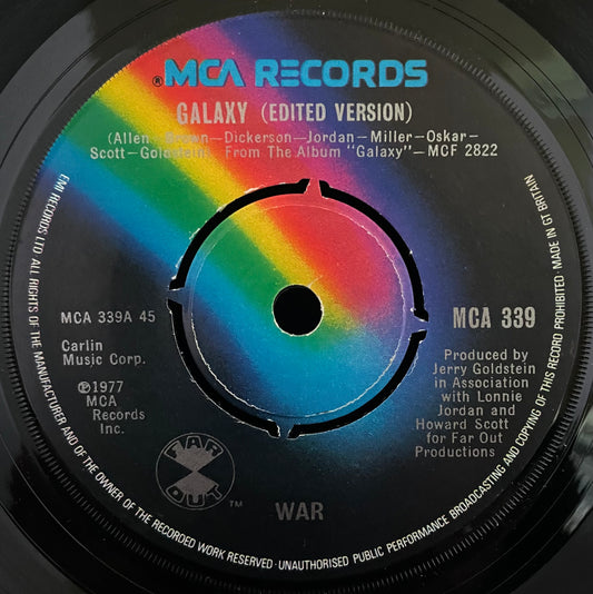 War – Galaxy - USED Vinyl 7" Single