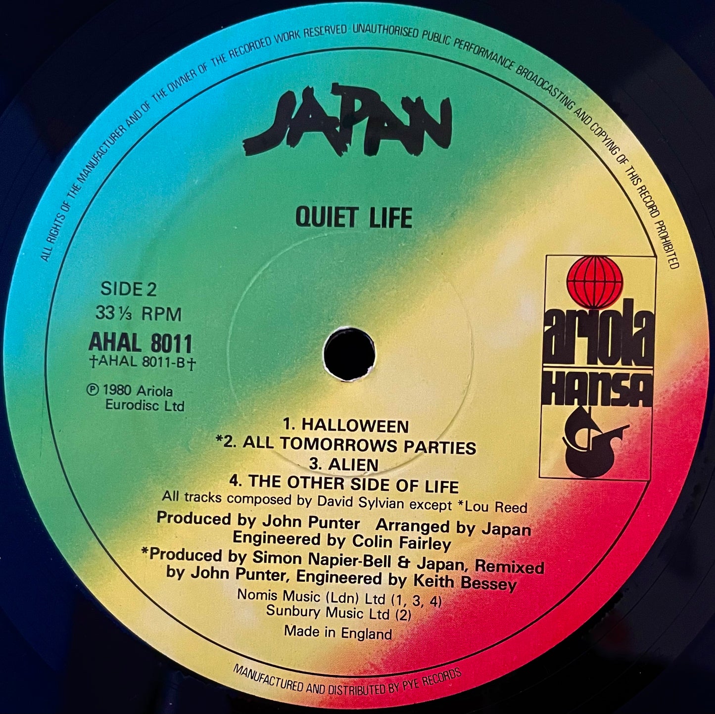 Japan – Quiet Life - USED Vinyl LP