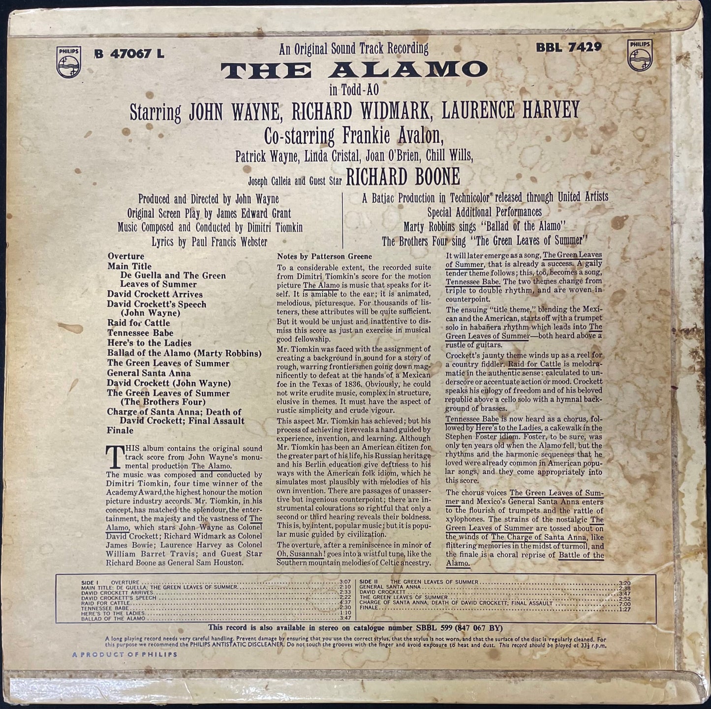 Dimitri Tiomkin – The Alamo - USED Vinyl LP MONO
