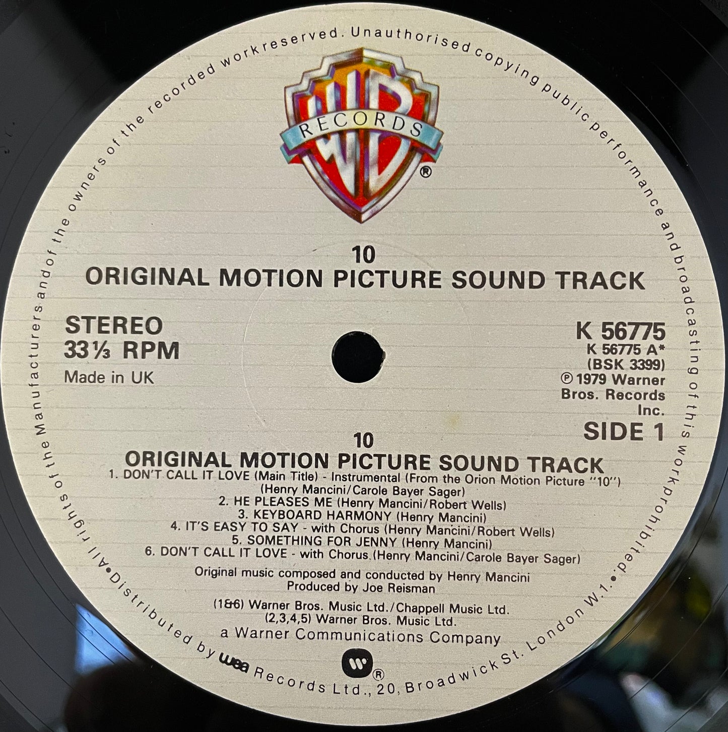 Henry Mancini – 10 Original Motion Picture Sound Track - USED Vinyl LP