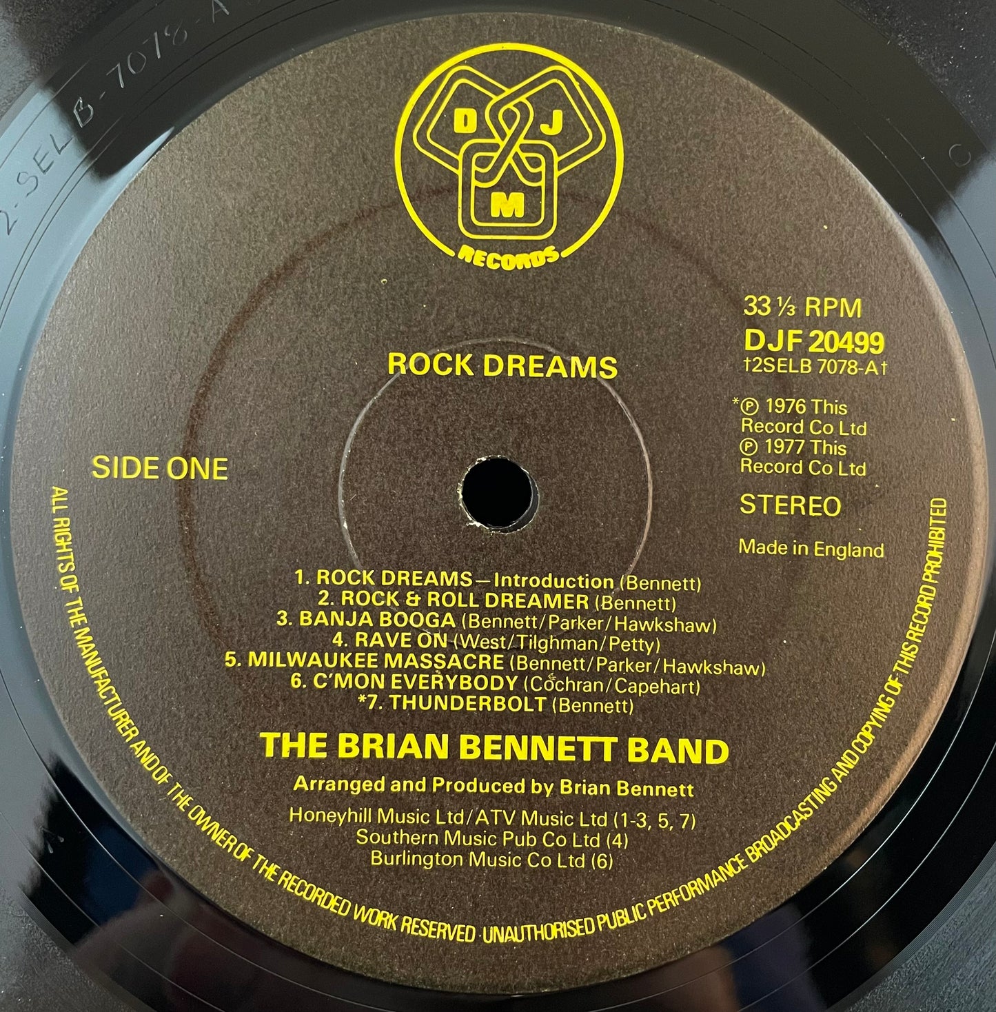 Brian Bennett Band – Rock Dreams – USED Vinyl LP