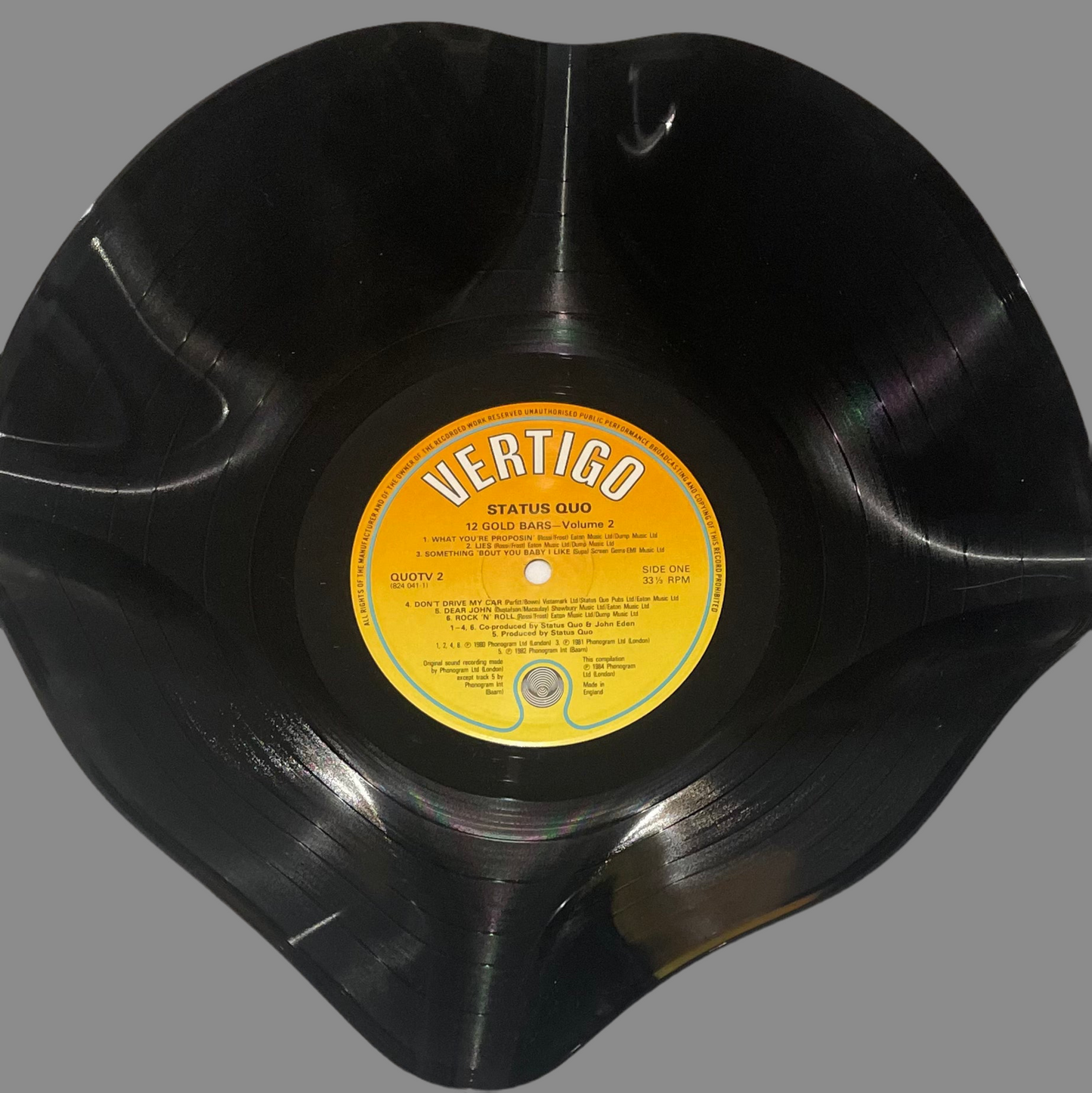 The 'Vertigo’ 12" Vinyl Record Bowl