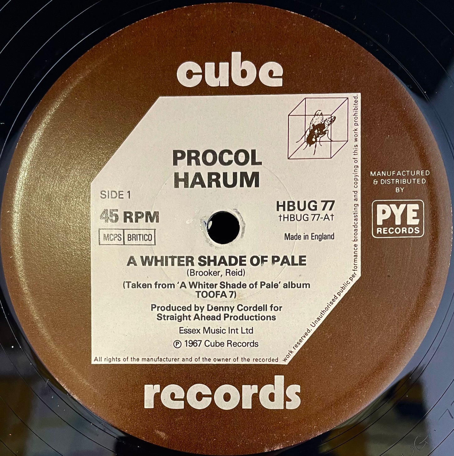 Procol Harum – A Whiter Shade Of Pale c/w Conquistador - USED Vinyl 12" Single