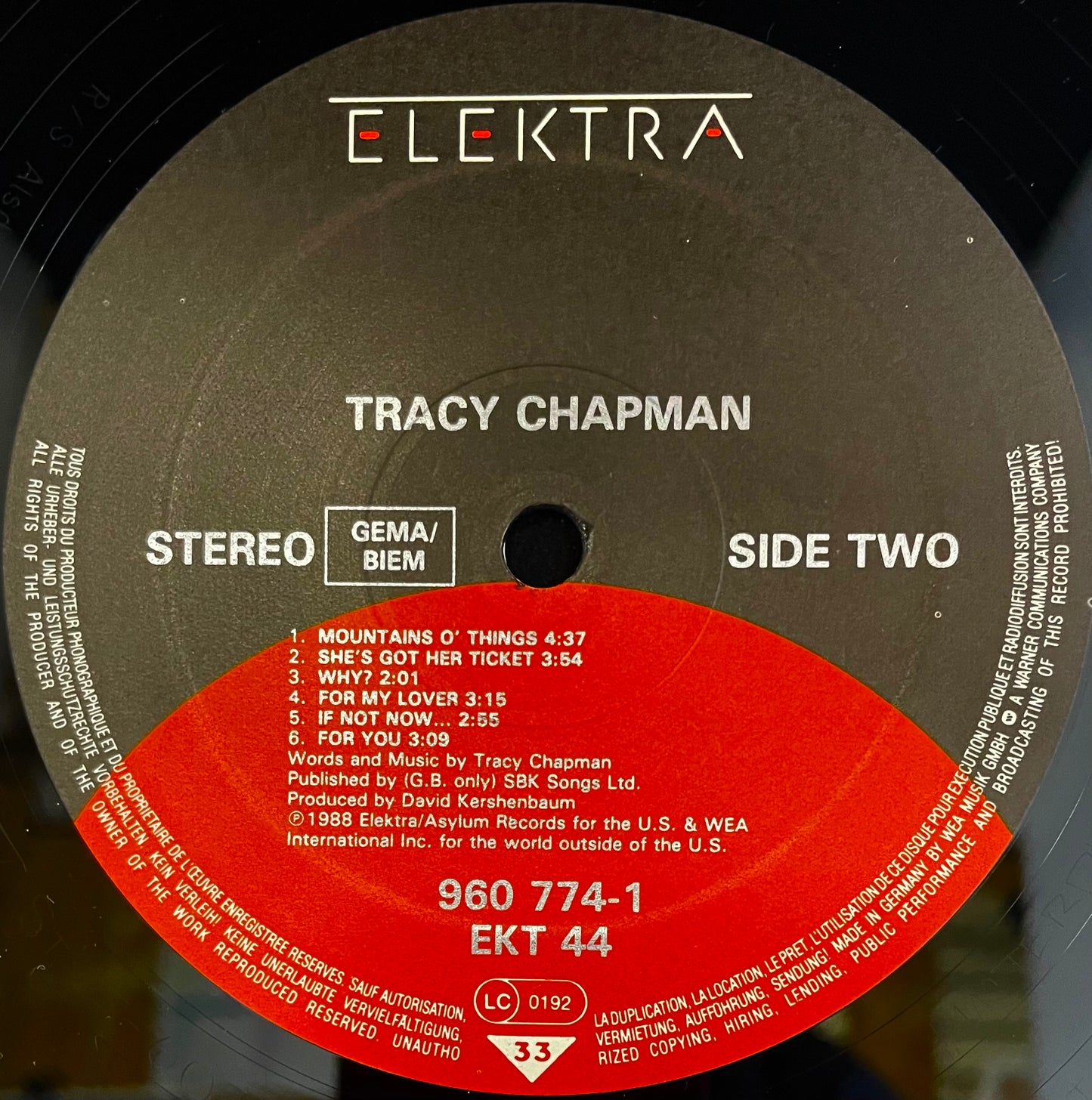 Tracy Chapman – Tracy Chapman - USED Vinyl LP