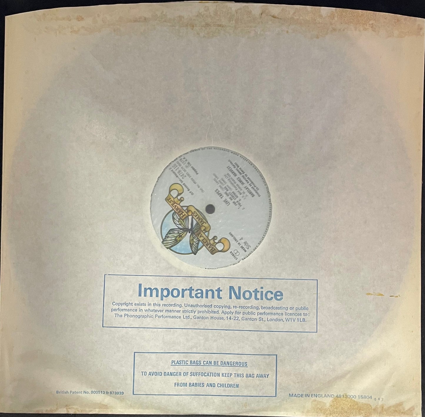 Barclay James Harvest – Live Tapes - USED Vinyl 2LP