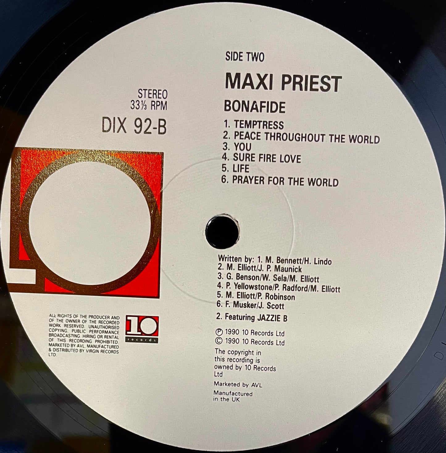 Maxi Priest – Bonafide - USED Vinyl LP