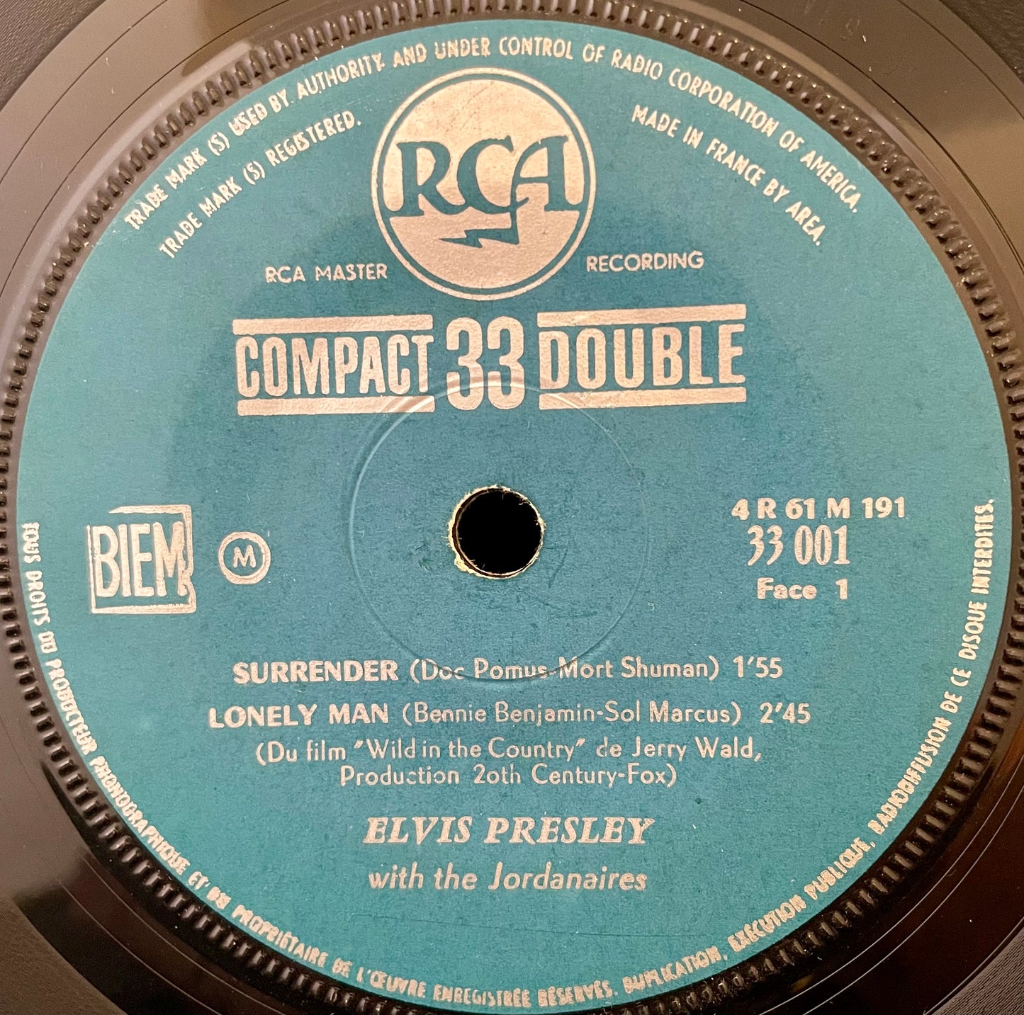 Elvis Presley With The Jordanaires – Surrender - USED Vinyl 7" EP