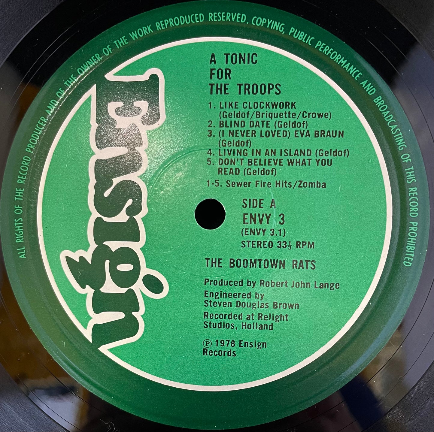 The Boomtown Rats – A Tonic For The Troops - USED Vinyl LP