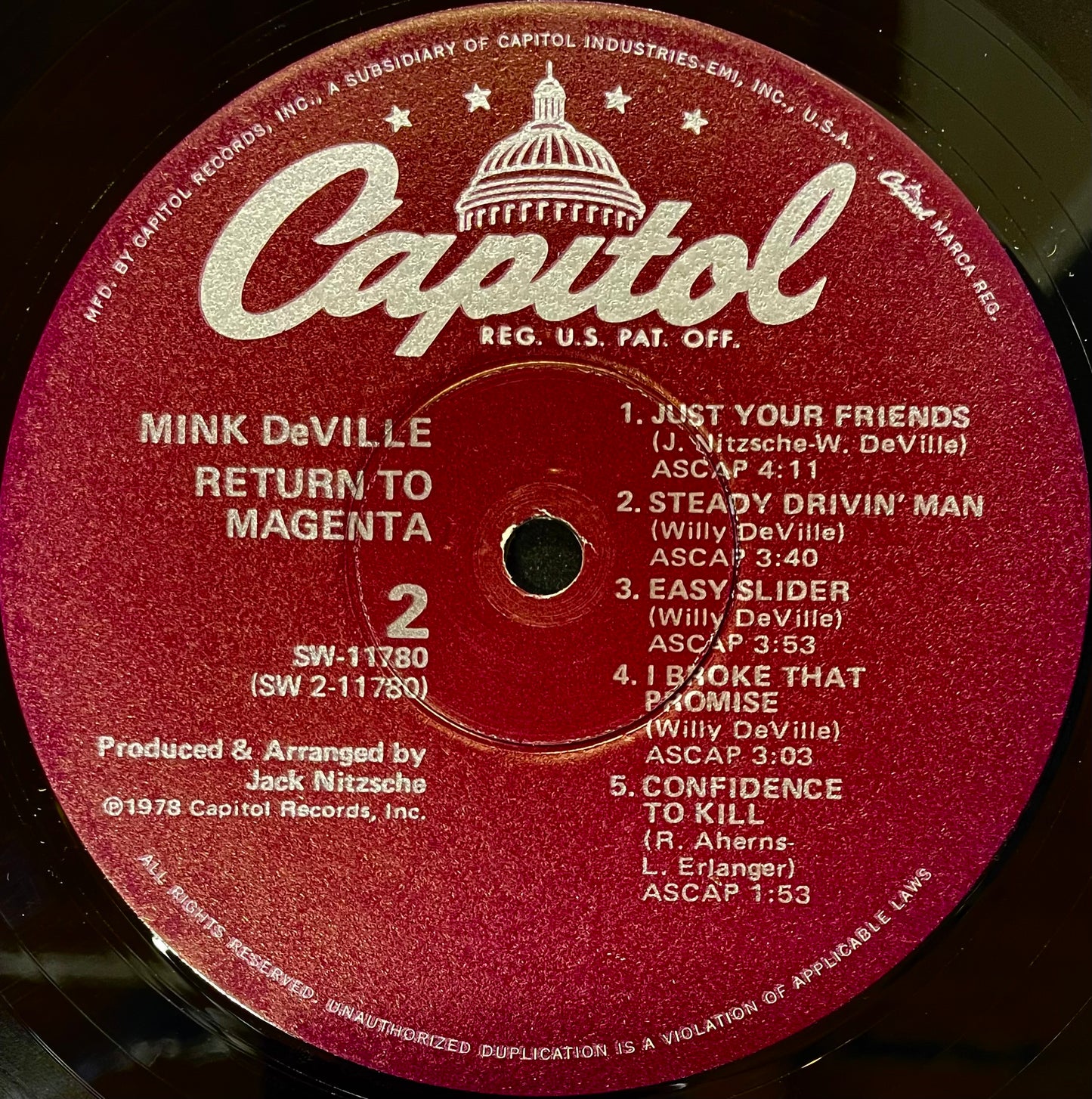 Mink DeVille – Return To Magenta - USED Vinyl LP