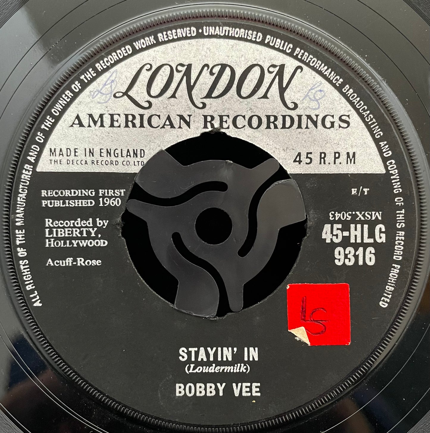 Bobby Vee – More Than I Can Say / Stayin' In – USED Vinyl 7" Single