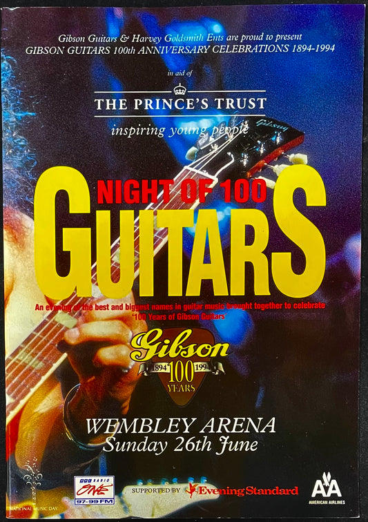 Night of 100 Guitars - Prince’s Trust - Wembley 1994 Programme