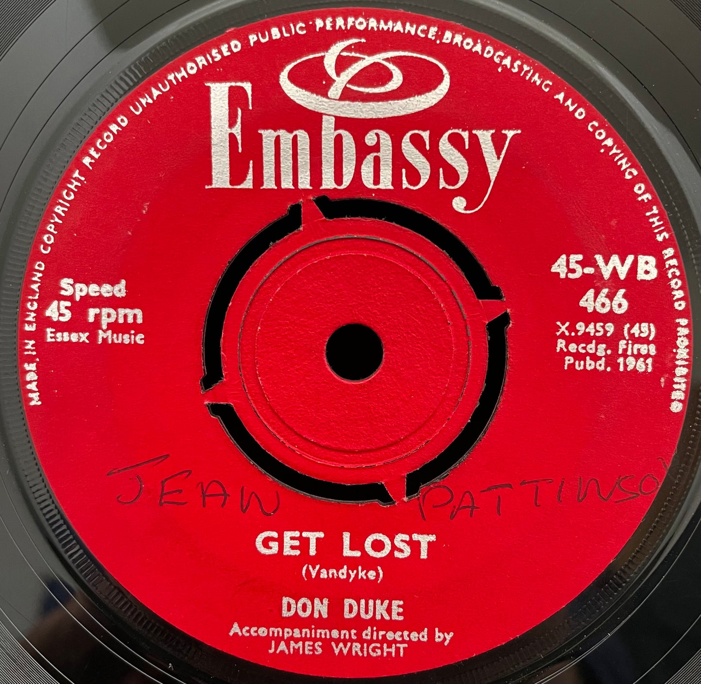 Don Duke / Jean Campbell – Get Lost / Walkin' Back To Happiness – USED Vinyl 7" Single