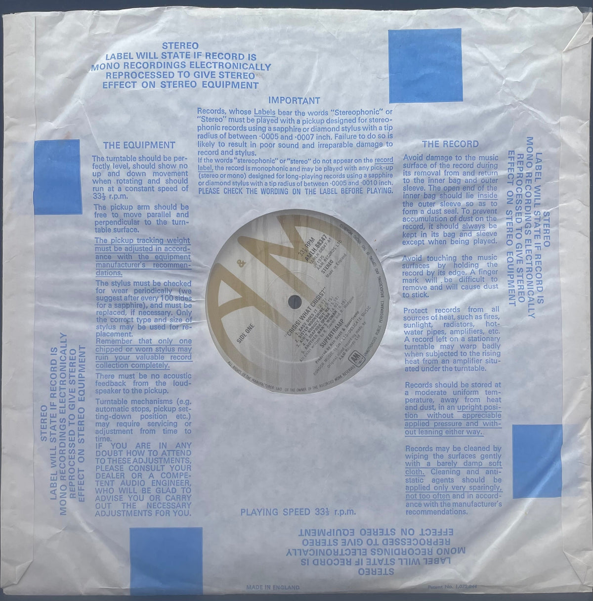 Supertramp – Crisis? What Crisis? - USED Vinyl LP