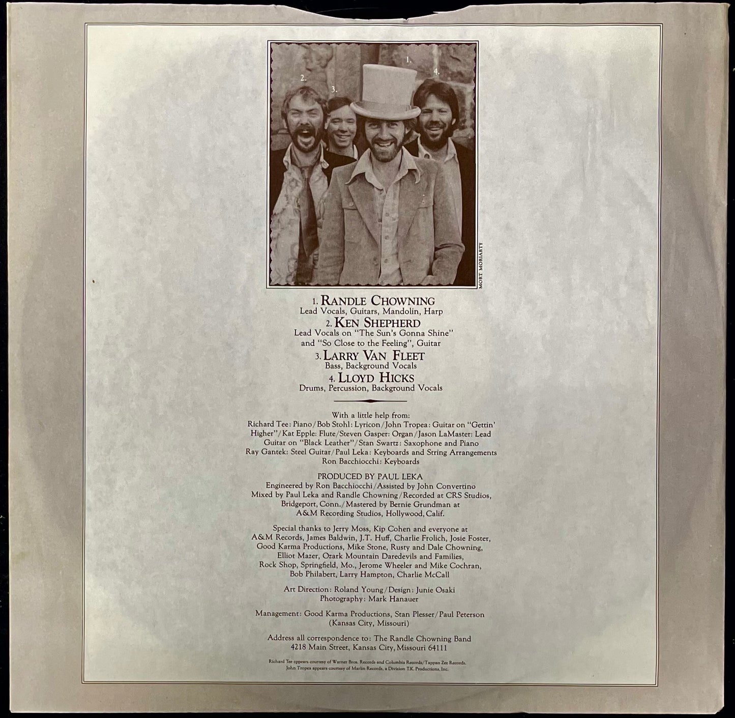 Randle Chowning Band – Hearts On Fire - USED Vinyl LP