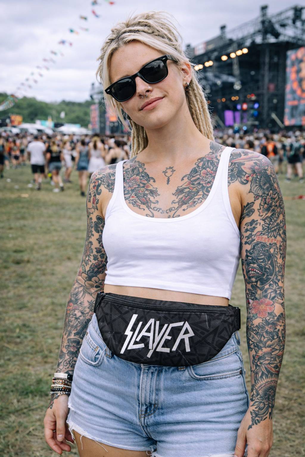 Rocksax Slayer Bum Bag - Logo Silver