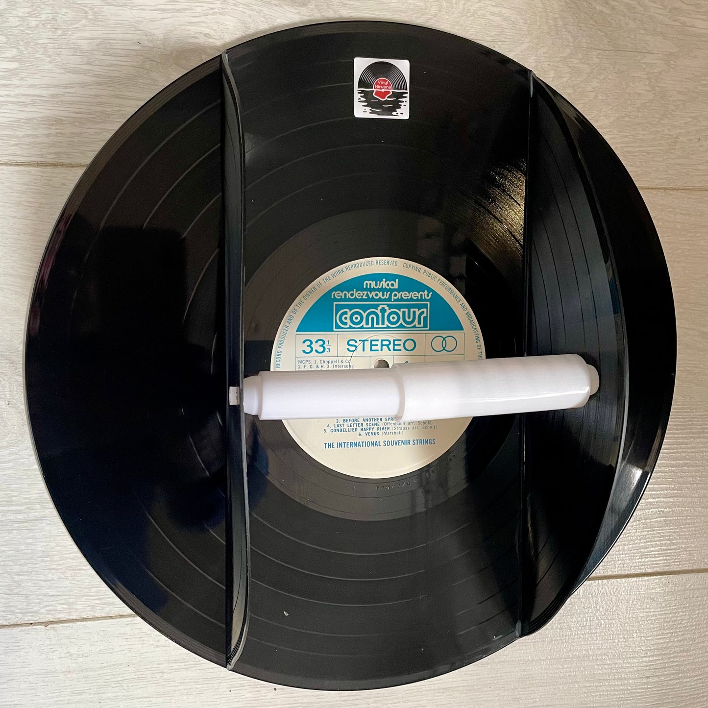 The 'Contour' Vinyl Record Toilet Roll Holder