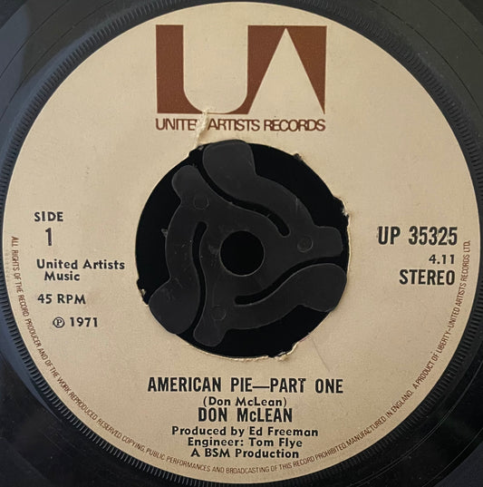 Don McLean – American Pie - USED Vinyl 7" Single