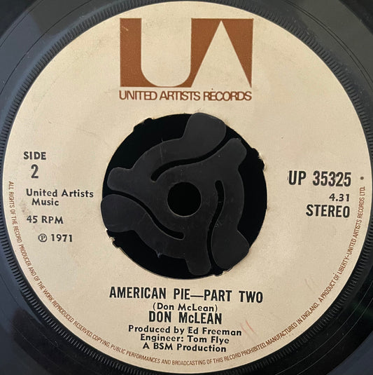 Don McLean – American Pie - USED Vinyl 7" Single