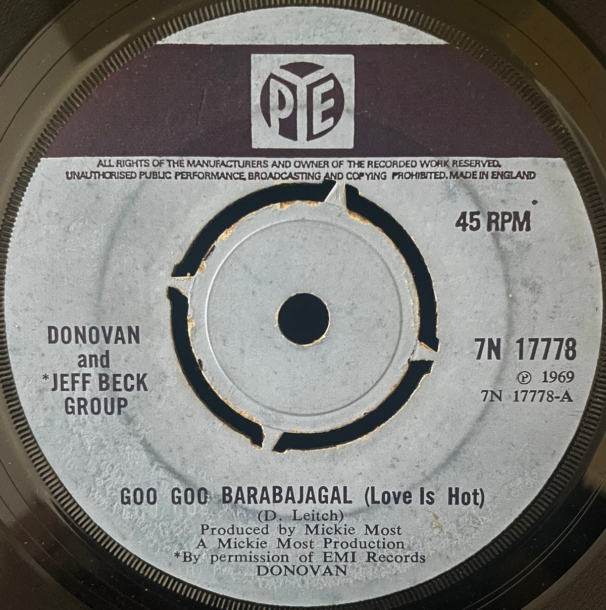 Donovan and Jeff Beck Group – Goo Goo Barabajagal (Love Is Hot) - USED Vinyl 7" Single