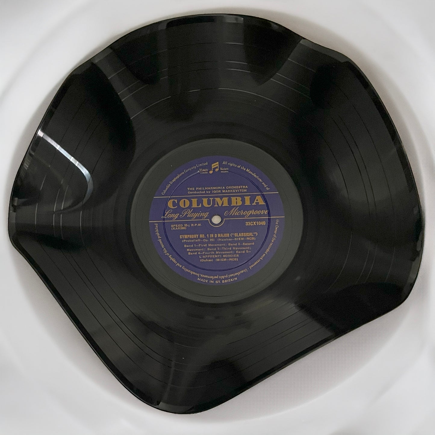 The 'Columbia Blue' 12" Vinyl Record Bowl