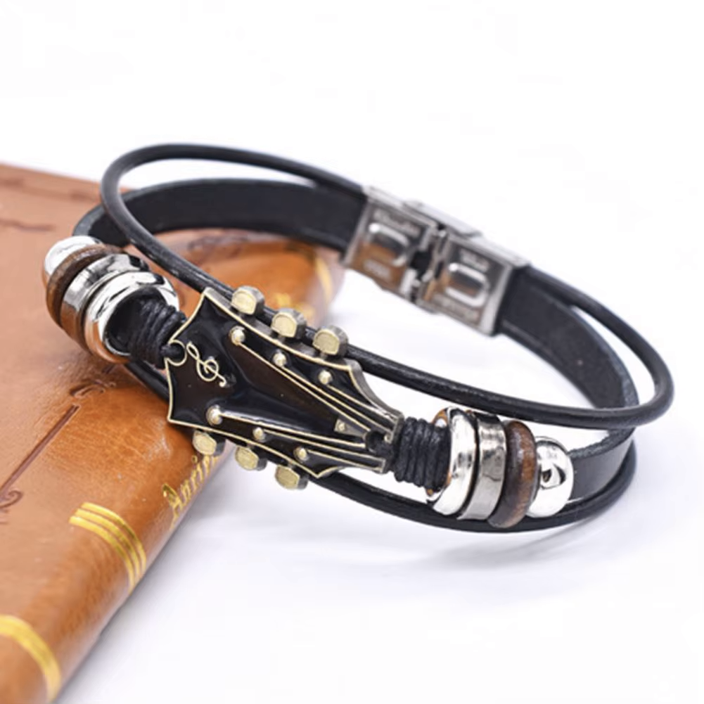 Faux Leather Guitar Bracelet