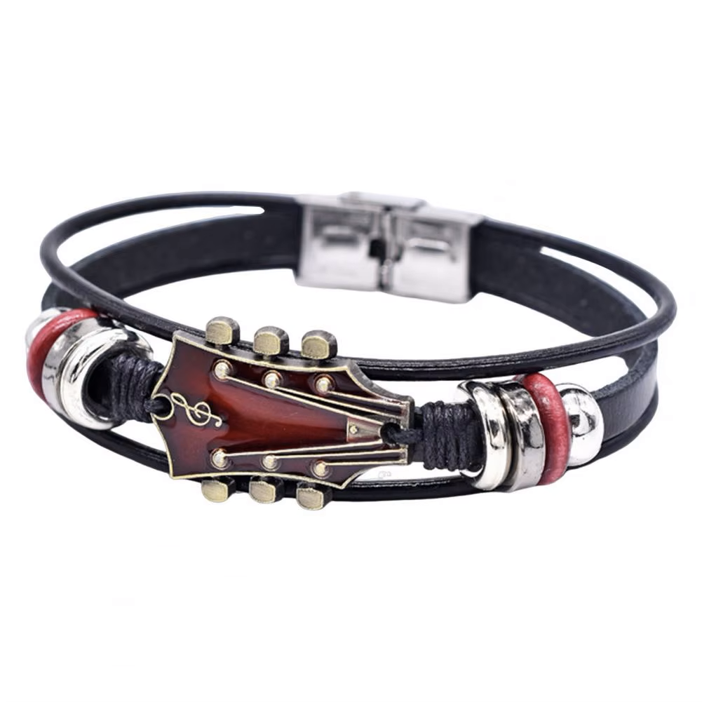 Faux Leather Guitar Bracelet