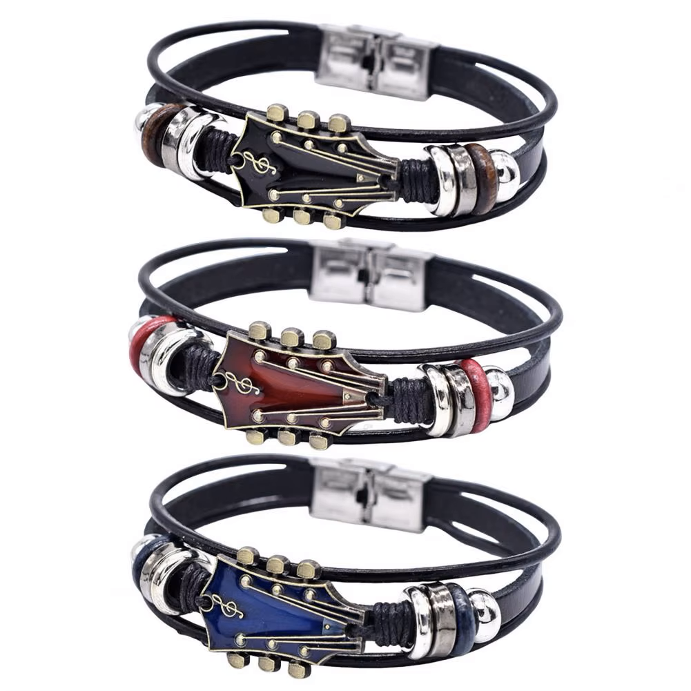 Faux Leather Guitar Bracelet
