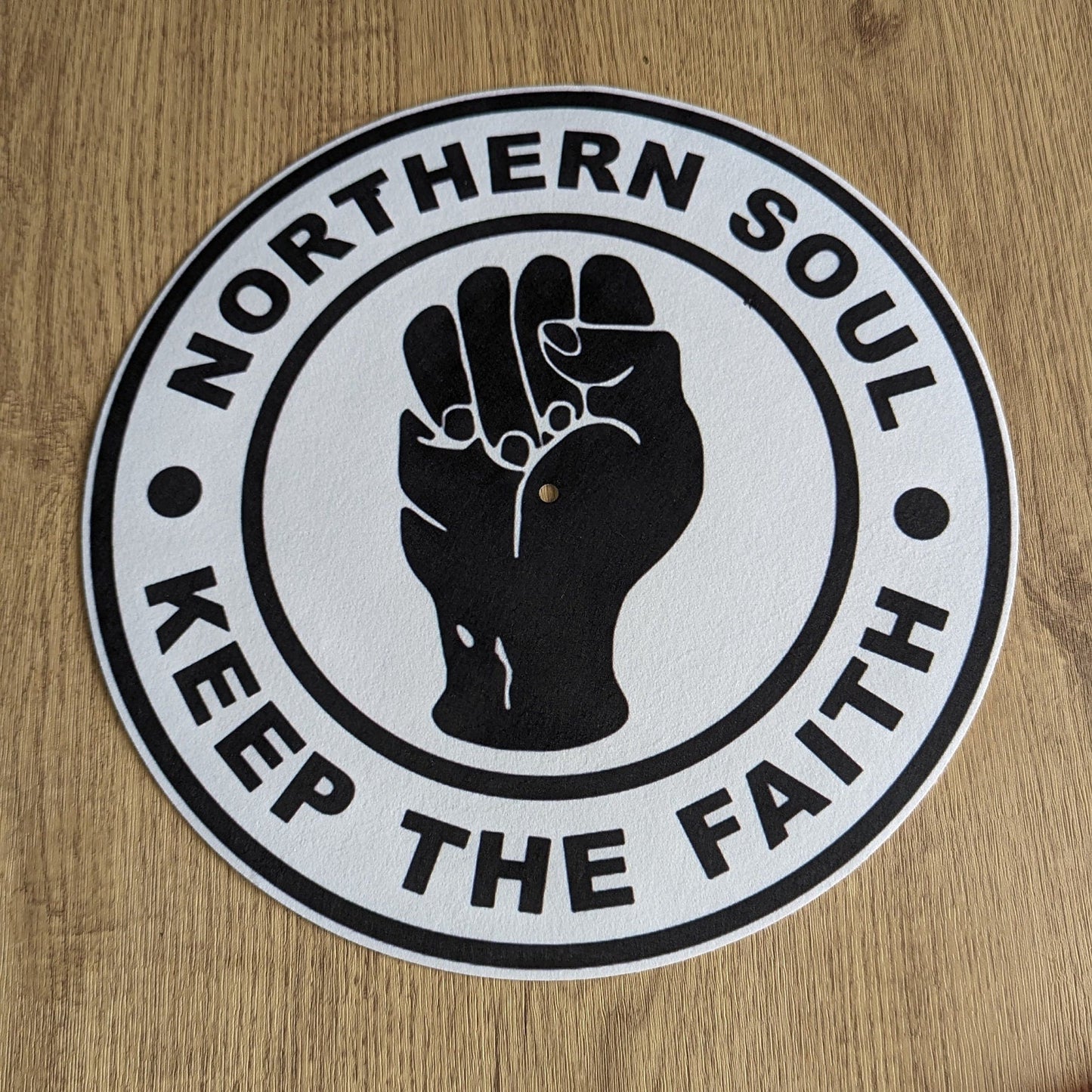 Northern Soul - Keep the Faith Slipmat - Classic black and white
