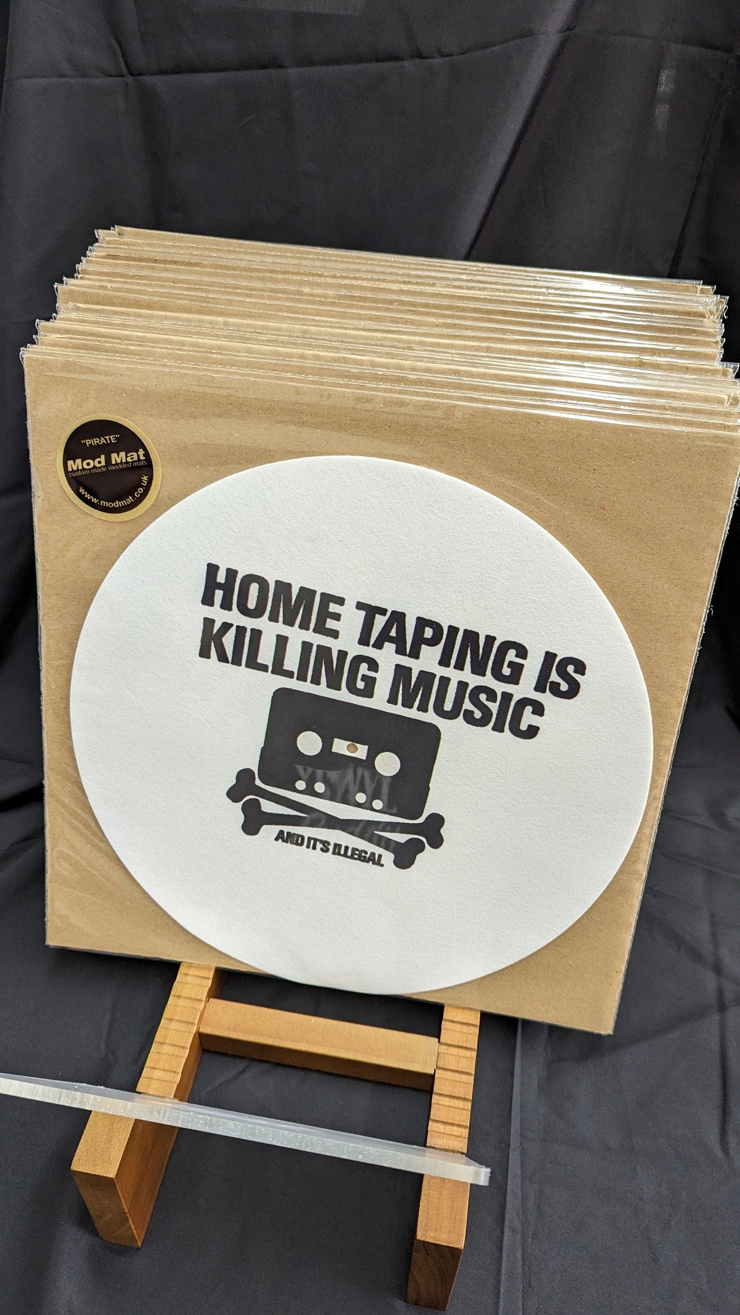 Piracy is Killing Music Slipmat - Handmade Felt DJ Turntable Mat