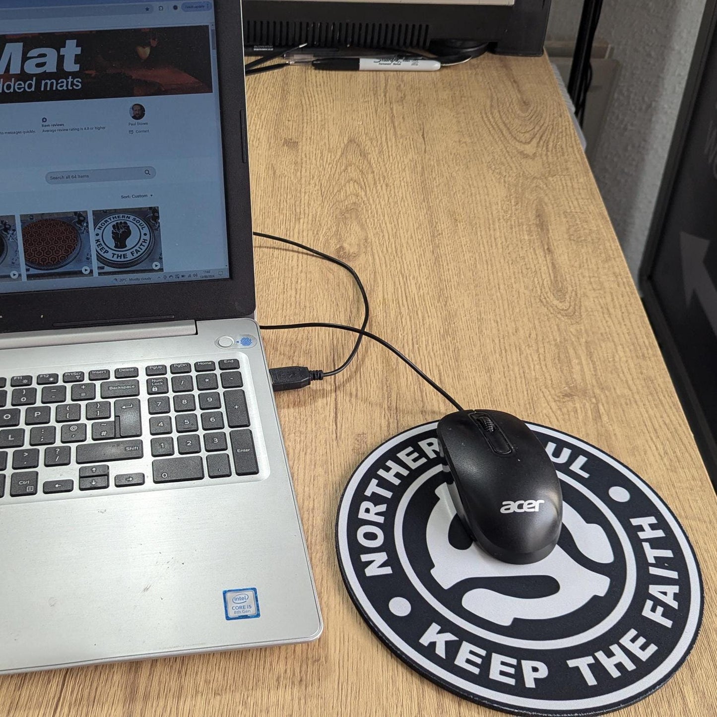 Northern Soul Adapter “Keep the Faith” Round Mouse Pad – Mod Culture Desk Mat