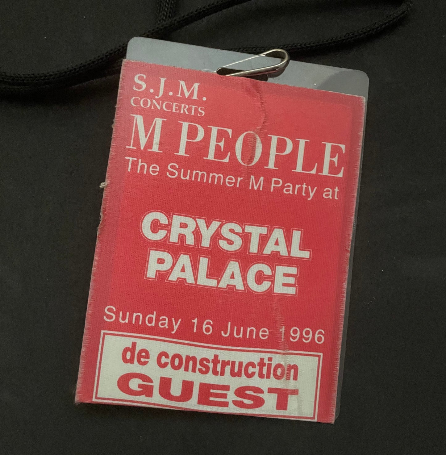 M People - Pase para la gira 'ACCESO A TODAS LAS ÁREAS' de la fiesta Summer M en Crystal Palace 1996